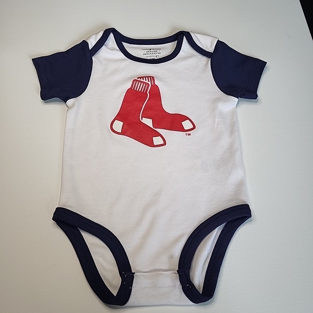 BOSTON RED SOCKS Outfit‎ Size 12 Months Baseball One Piece Snap Bodysuit MLB